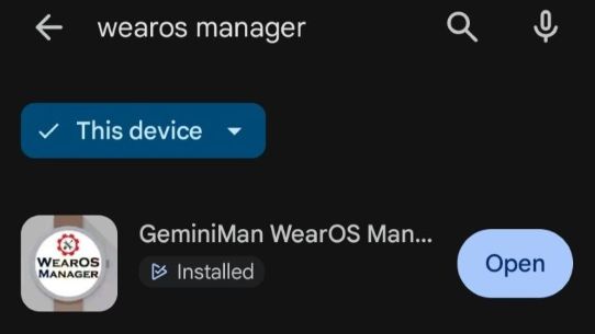Install WearOS Manager on phone