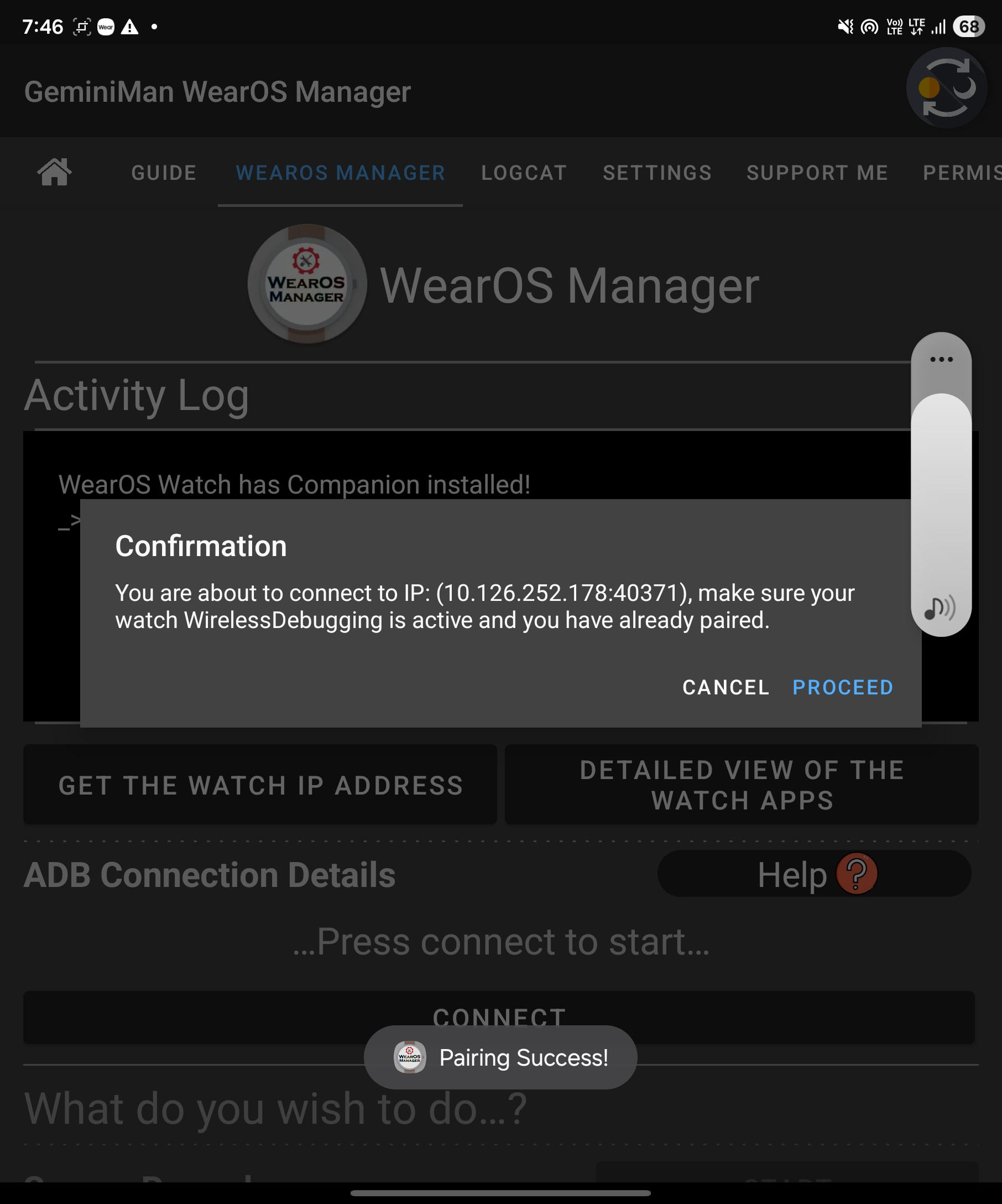 Connection starting