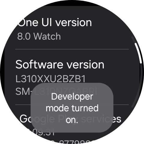 Developer mode enabled confirmation