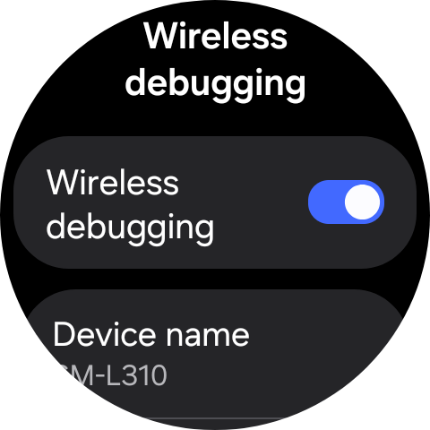 Wireless debugging enabled